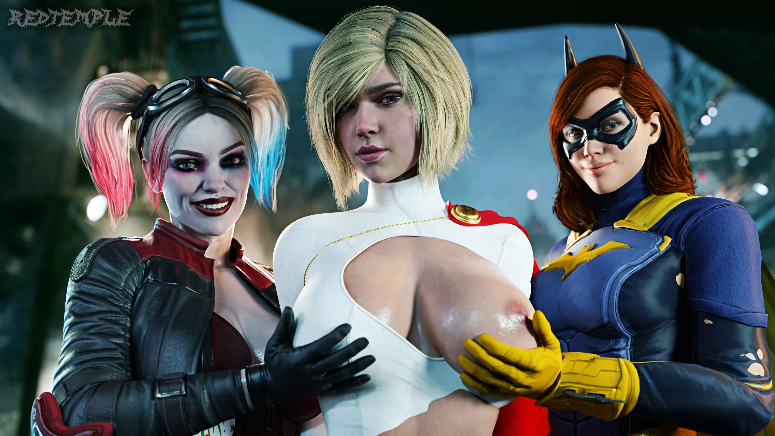 Harley Quinn & Batgirl Loving Power Girl (RedTemple/BreadTemple) [DC]