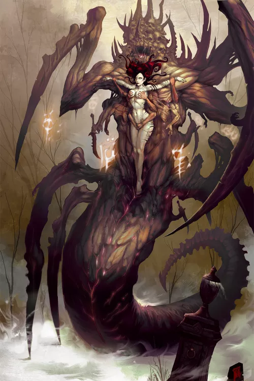 Iris, Fallen Necromancer, by artofty