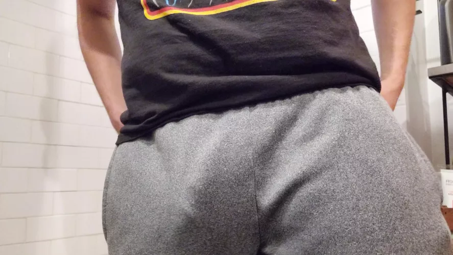 It's cold, so thick sweats it is