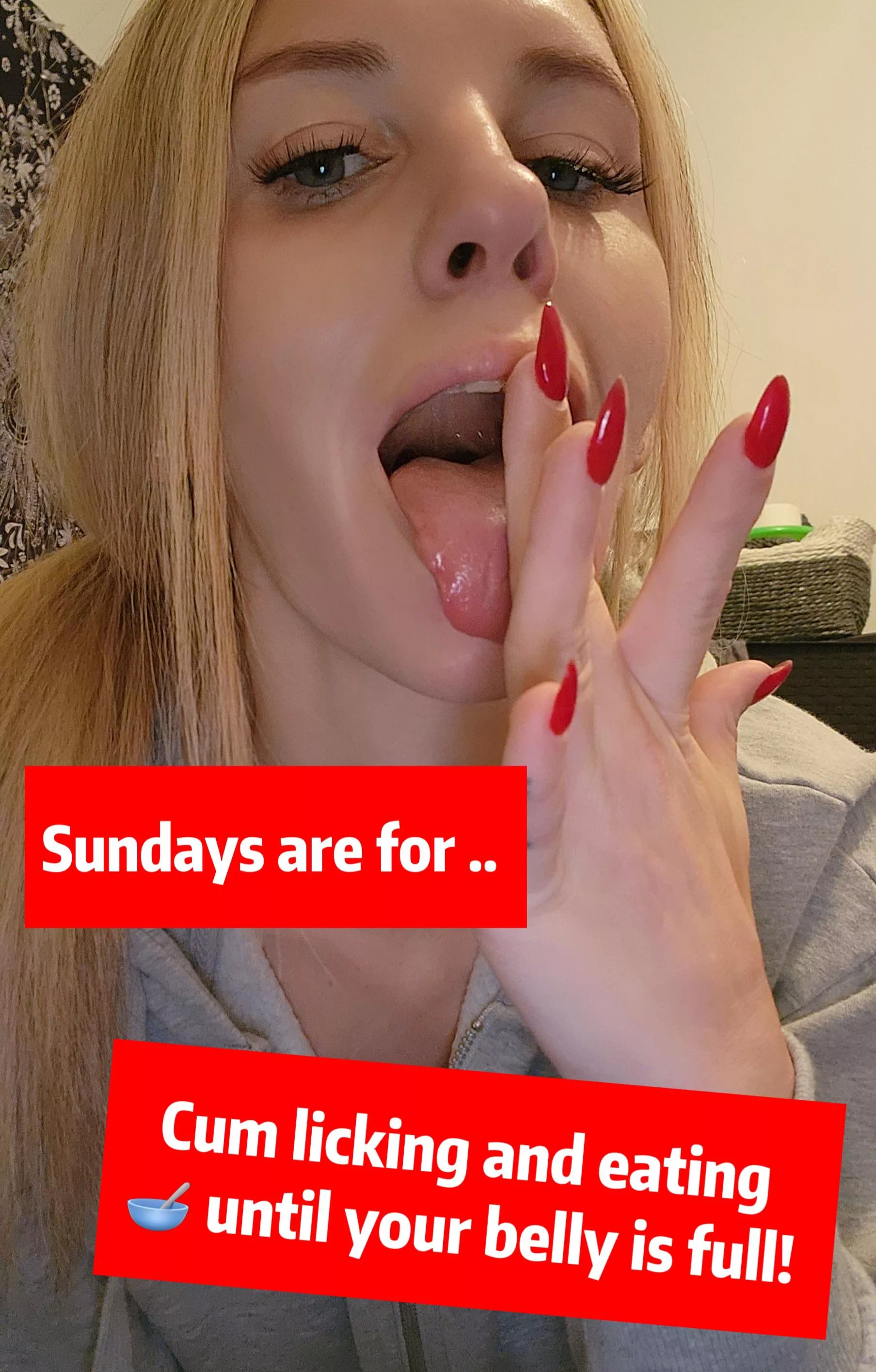 Lick that cum all Sunday night long !