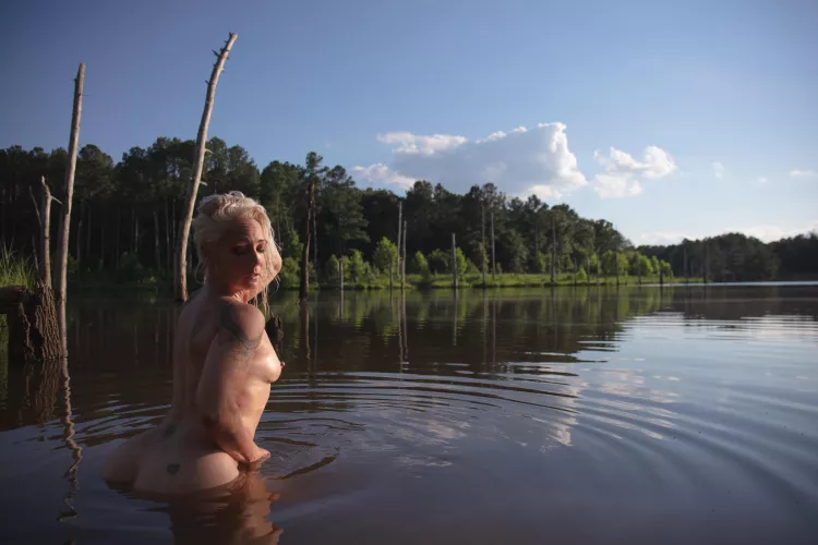 Love the skeletons of the trees that remain in the water.