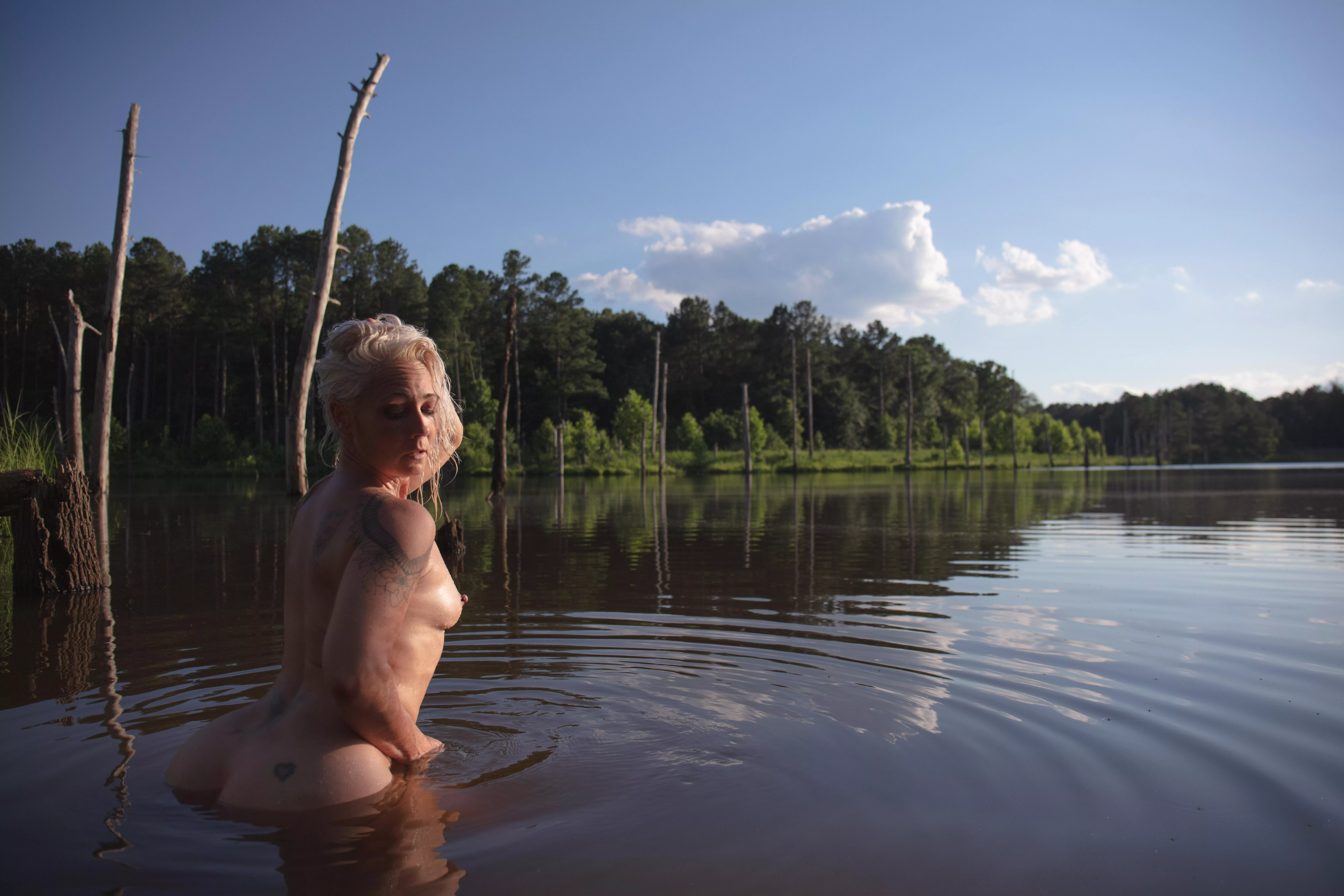 Love the skeletons of the trees that remain in the water.