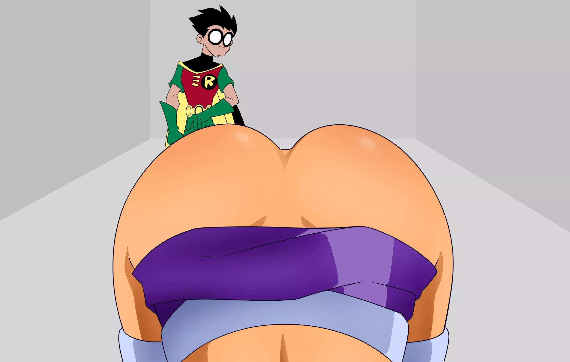 Starfire doing some stretches (Threetwigs)