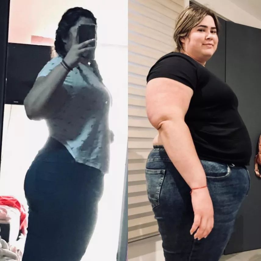 Strong woman to big blimp