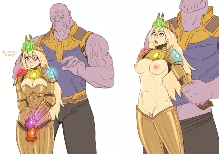 Thanos fucking a personified Infinity Gauntlet (Flick)