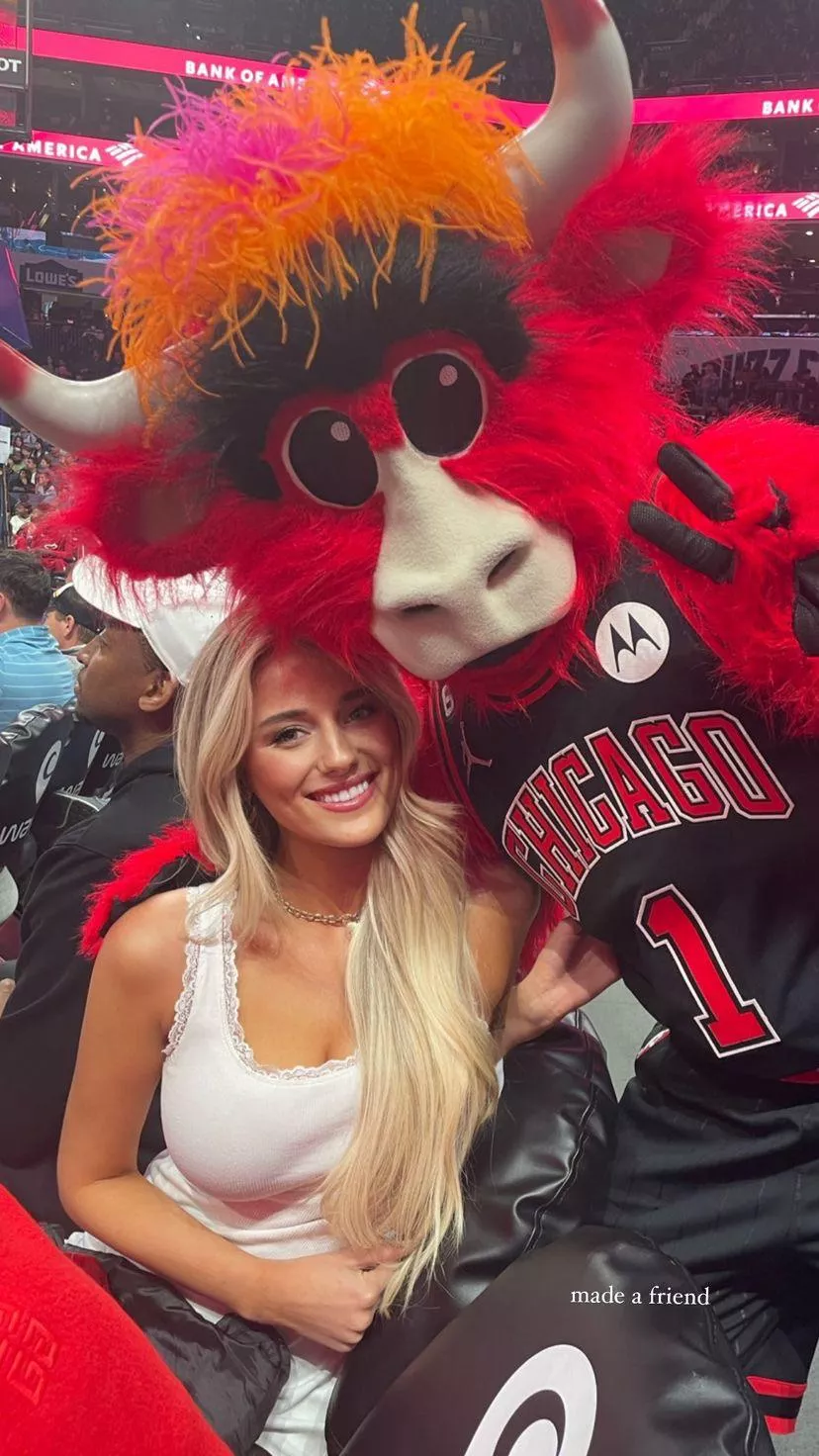 The mascot is not the one attracting attention