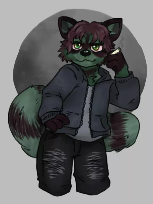 The raccoon found a blunt (I’m not sure if there anything against drug use in the rules)
