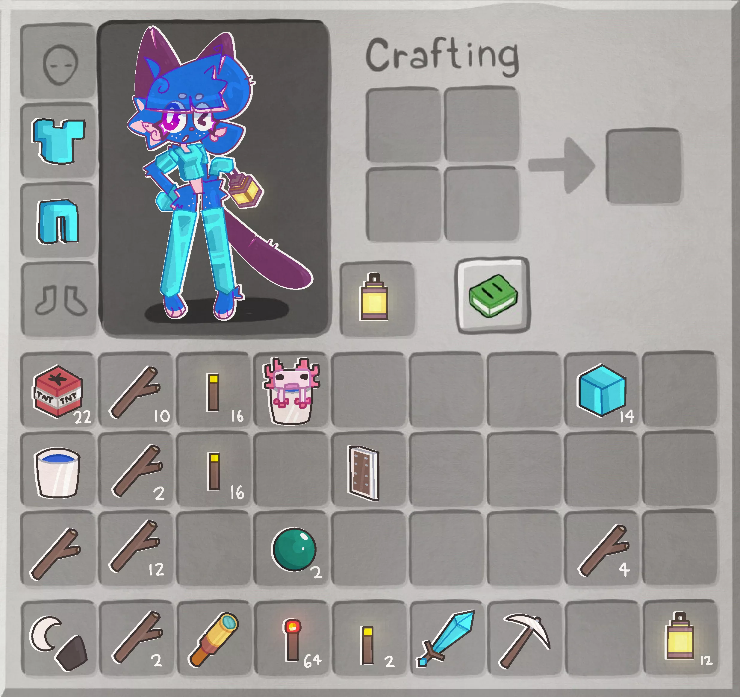 they're not good at inventory management (art by me @fridgenstuffs on twitter, template by @SH_4RK on twitter)