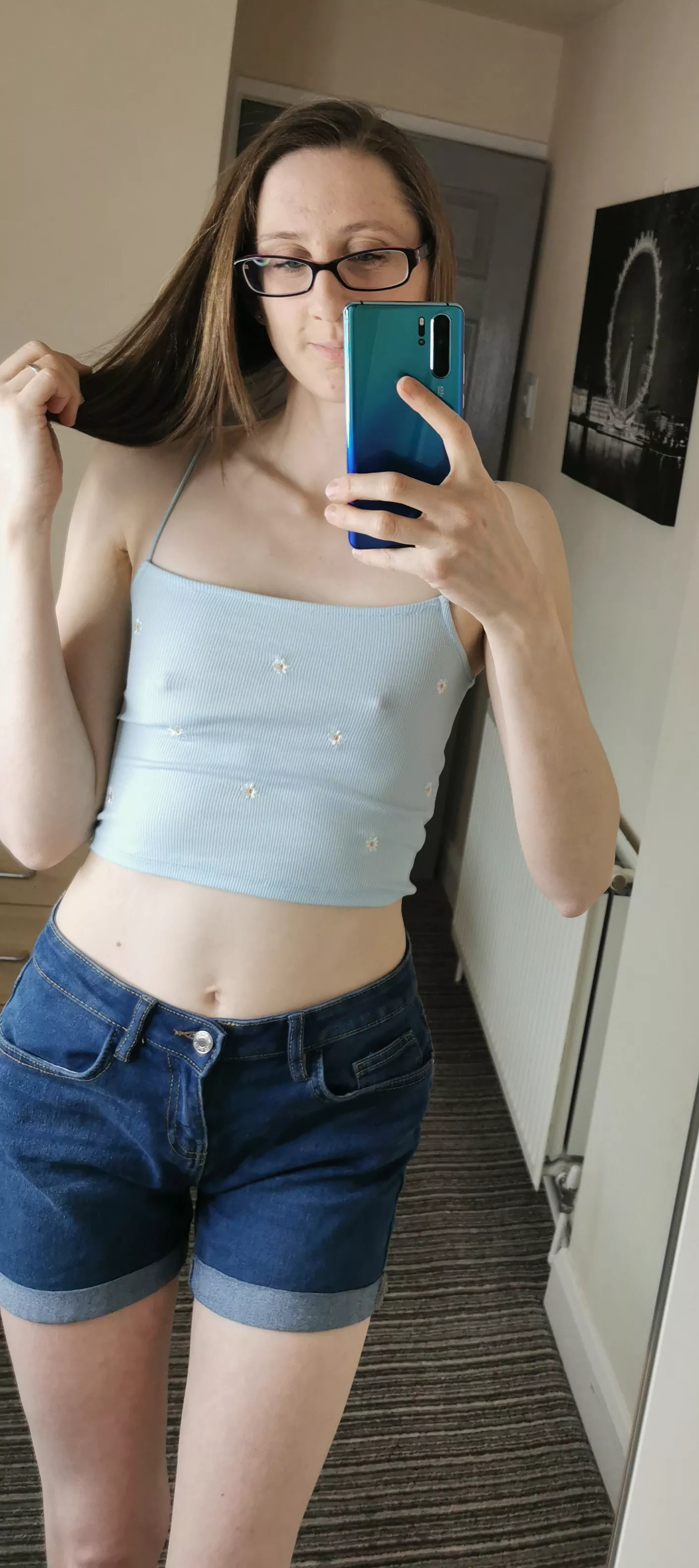 Trying on Summer clothes in the winter is [f]un!