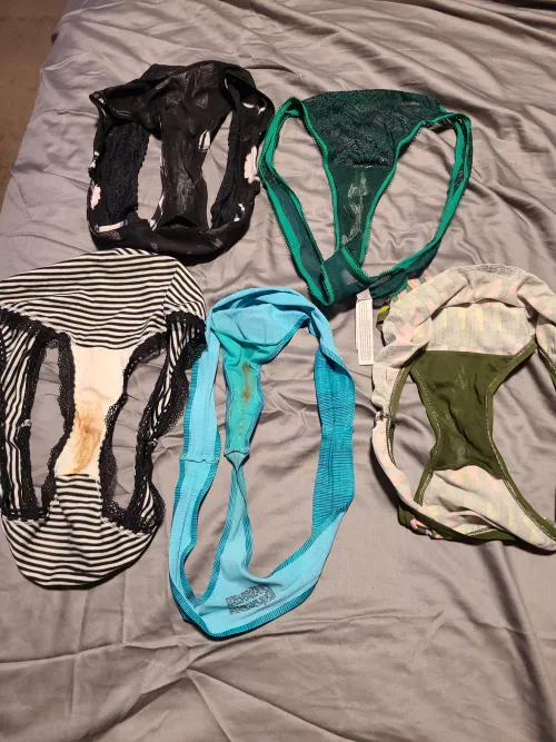 5 of my Very dirty panties! The scent is to die for :)