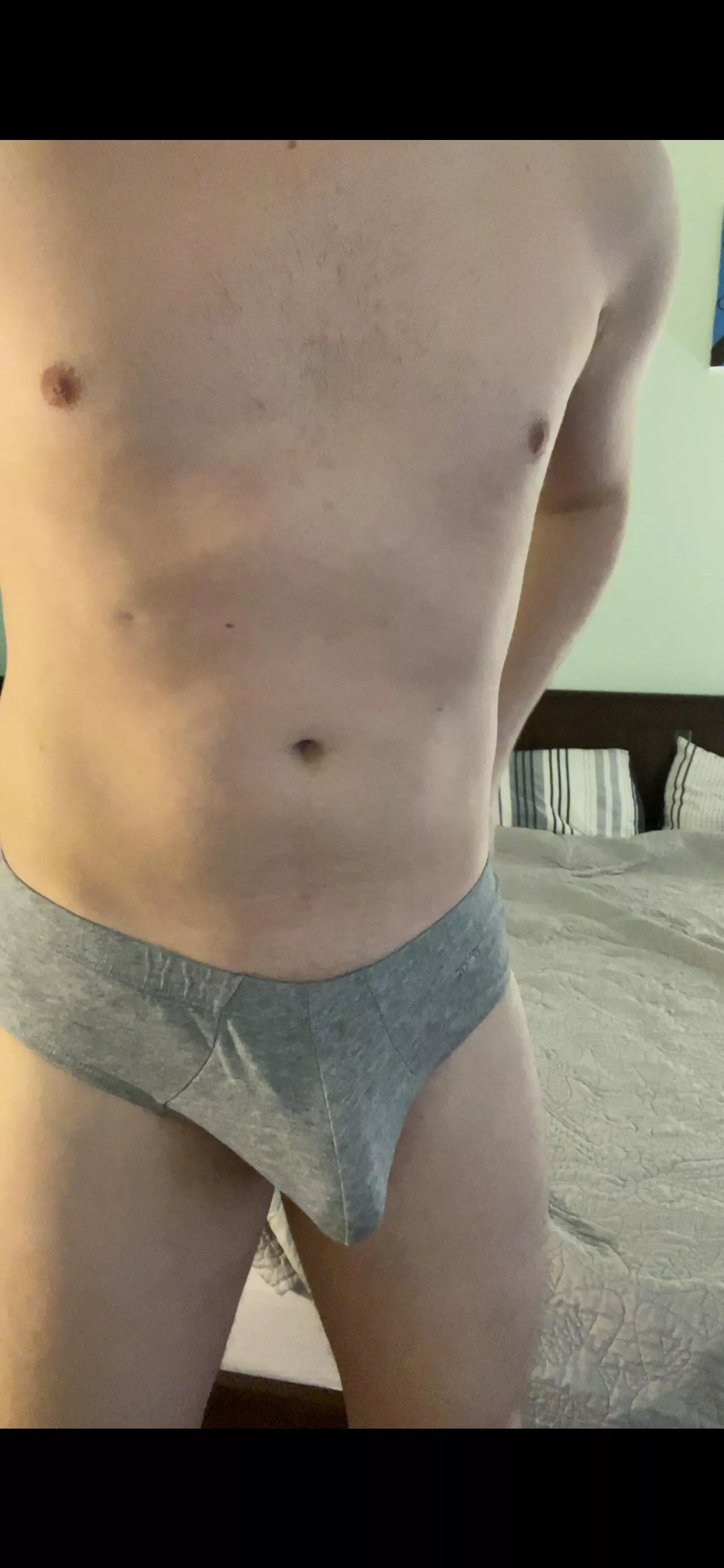 Cock outline in my grey briefs