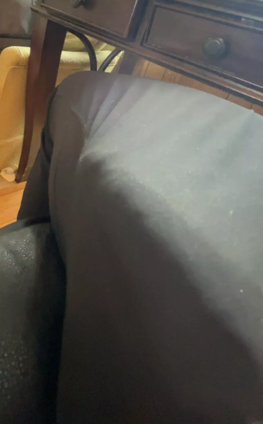 Even black sweatpants can’t hide me