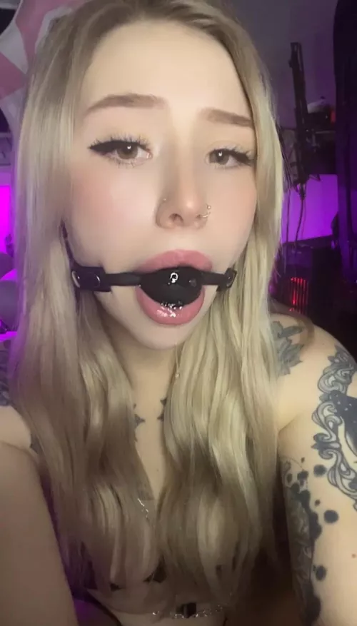 gagged and waiting for you 🖤