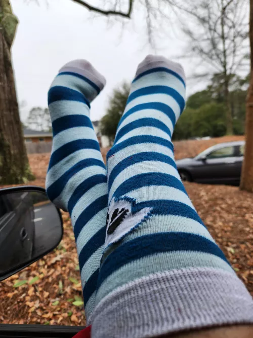 My favorite thing to do at lunch is kick off my shoes and relax my feet!