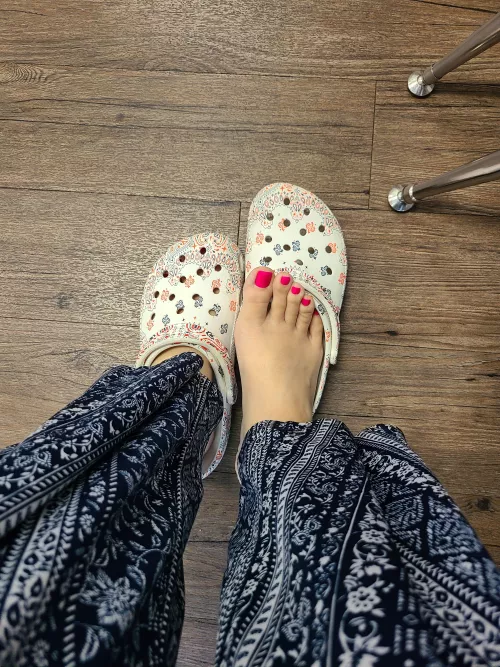 My feet get sweaty so I air them out.