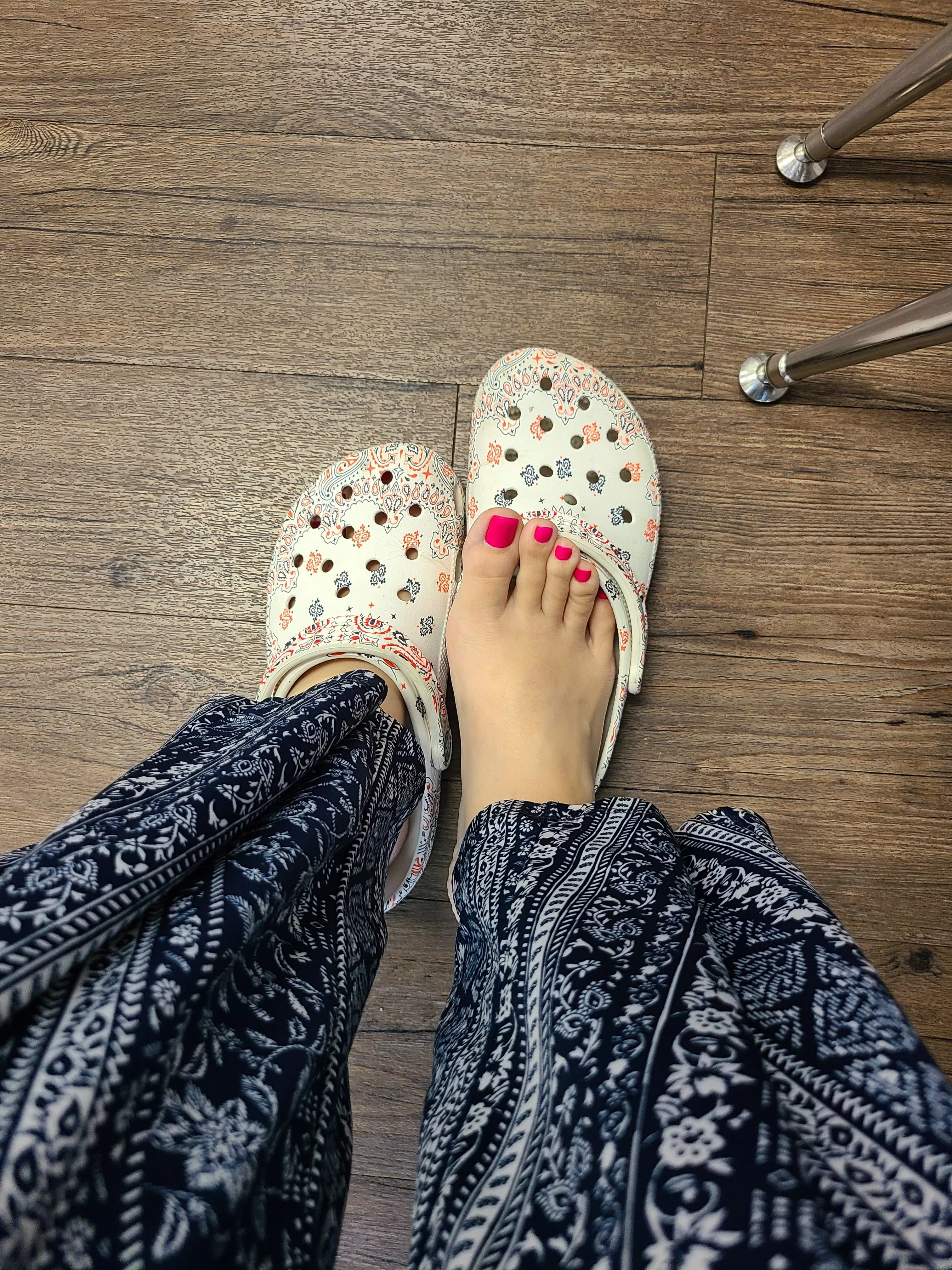 My feet get sweaty so I air them out.