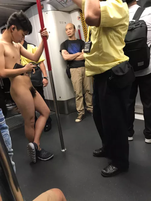 Naked in subway