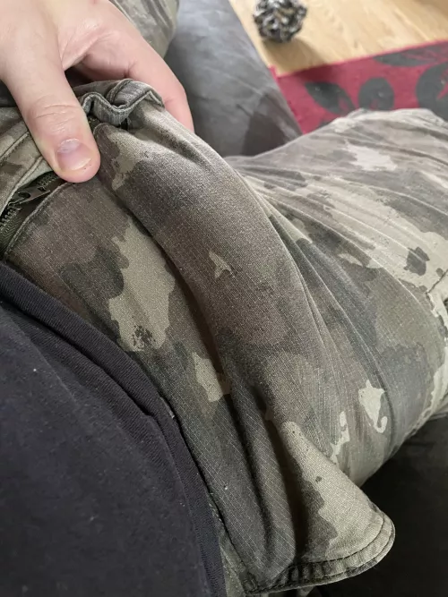 No underwear and and a hard cock