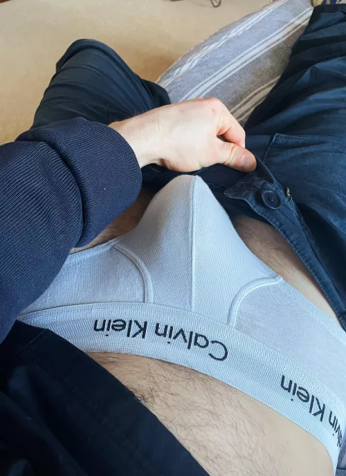 Nothing like stretching out a new pair 🍆