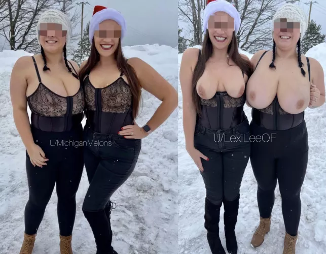 On versus off with my busty mom friend 🥰