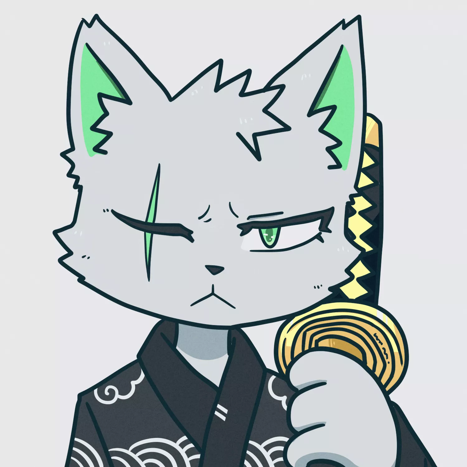 samurai cat 🐱 - art by me @shifugumi