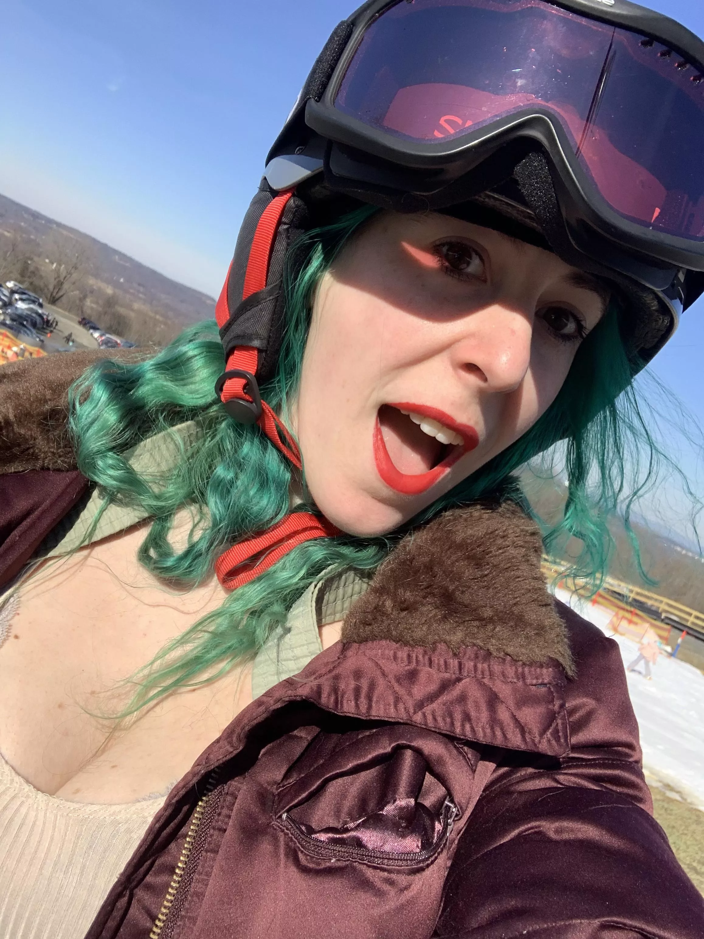 Snowboarding cleavage