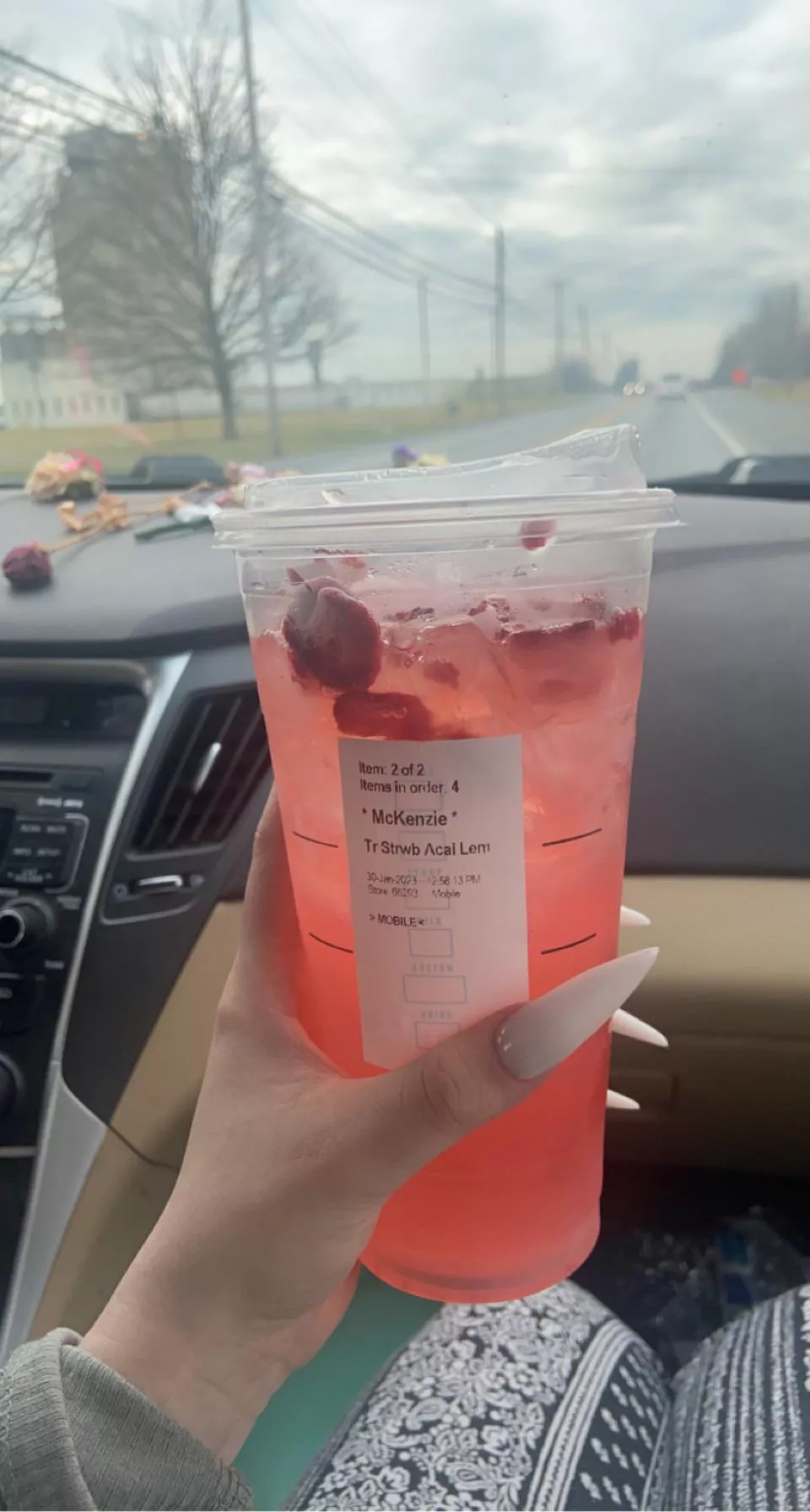 Starbucks and long vampire nails 🧛‍♀️🖤