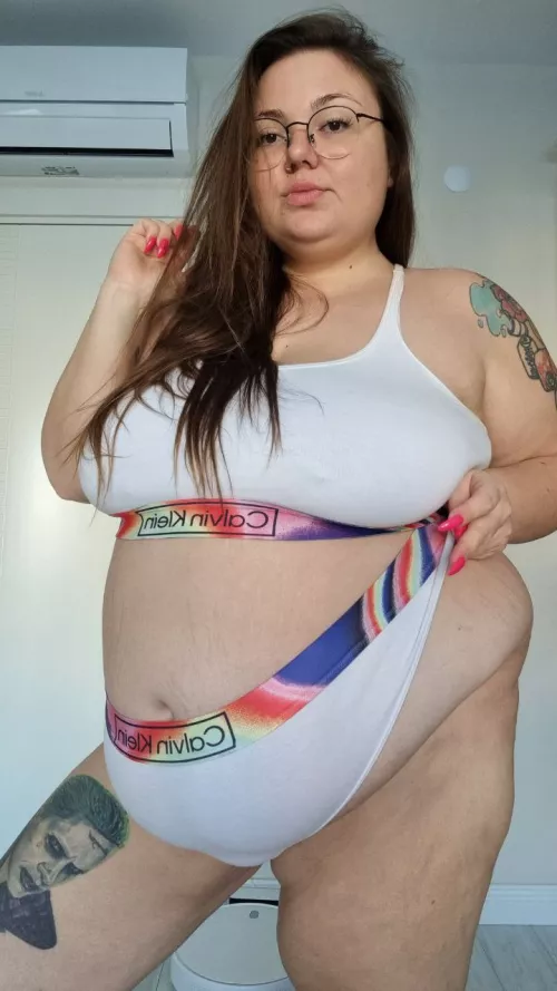 What get your attention the most? My boobs or my fat belly?