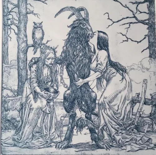 Witches collecting the Seed, etching by KerbCrawlerGhost