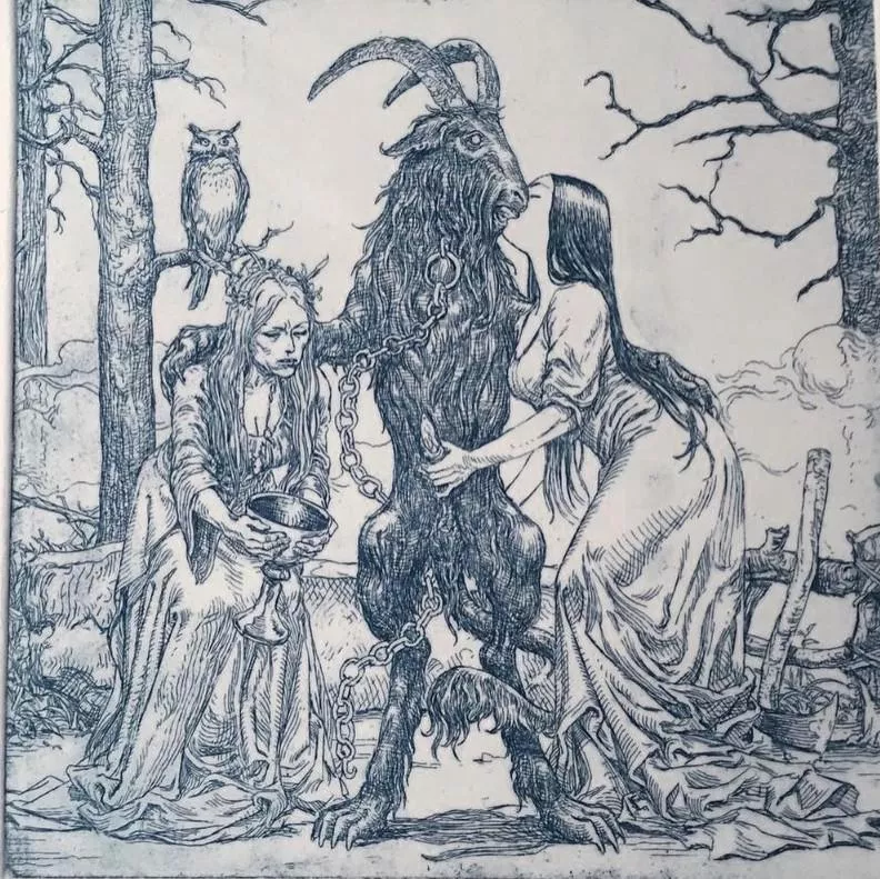 Witches collecting the Seed, etching by KerbCrawlerGhost