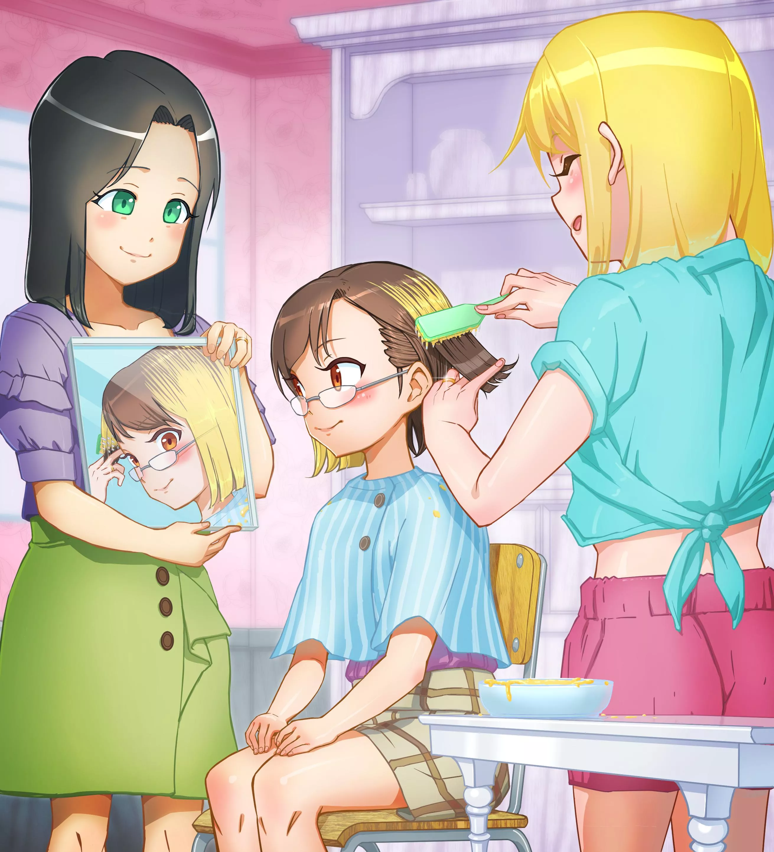 Yuri Family Dyeing The Daughter's Hair Blond [Original]