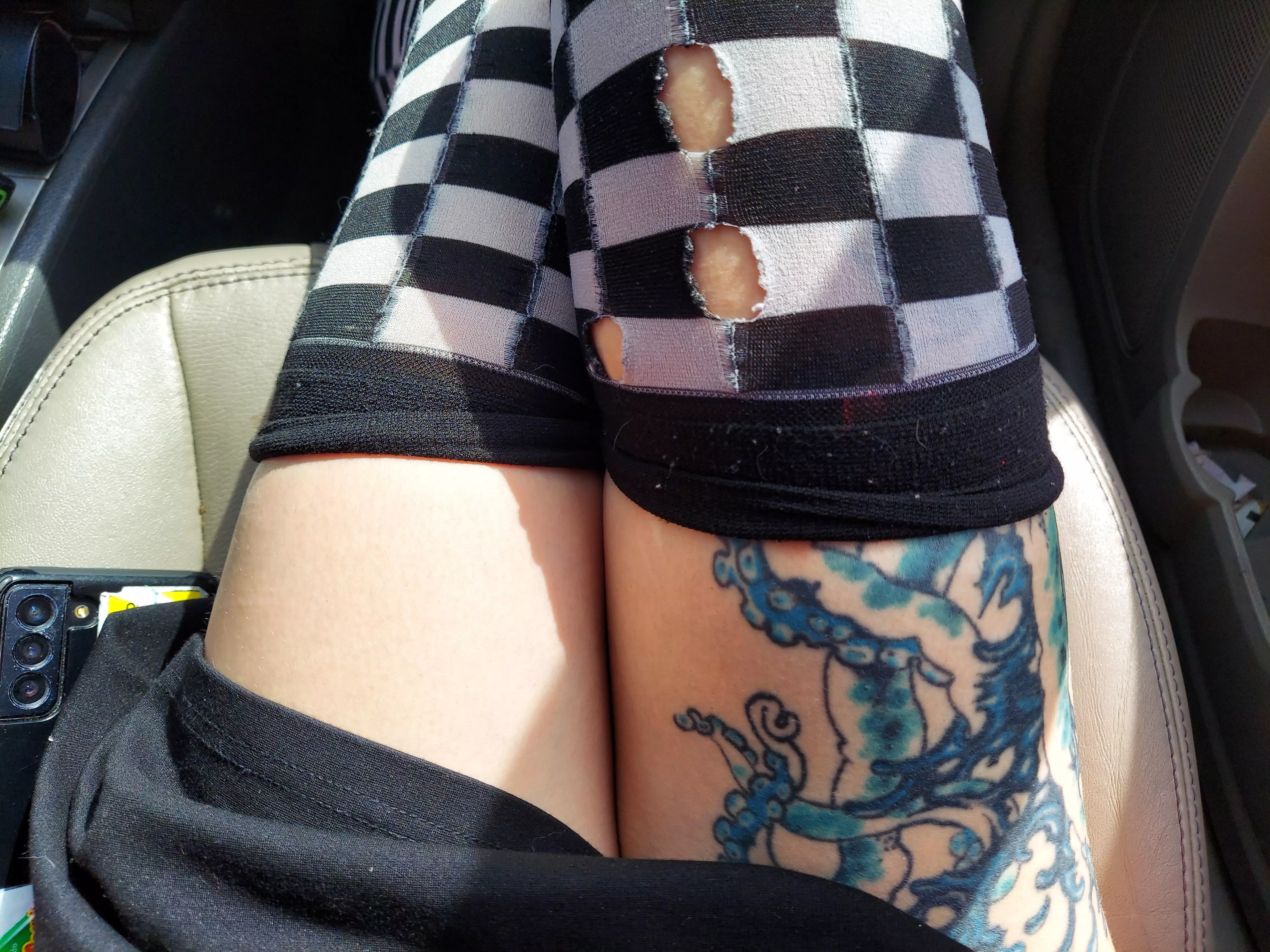 Cheker print for alt girl thighs