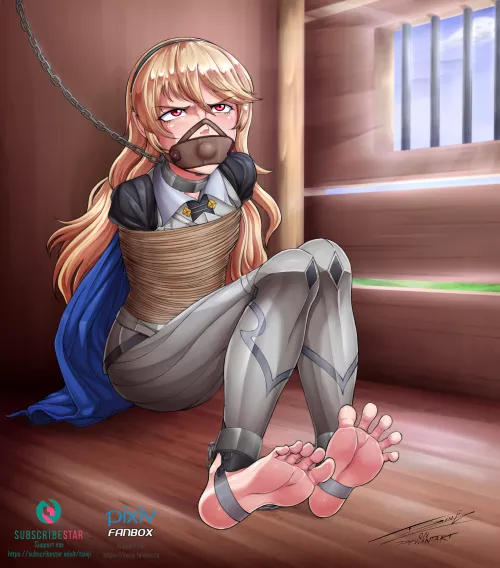 Corrin coiled up and transported.