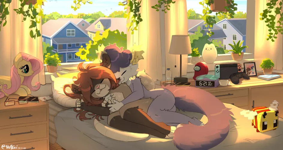 Early morning cuddles 🌅✨| Art by me @Vulkiri on Twitter :3