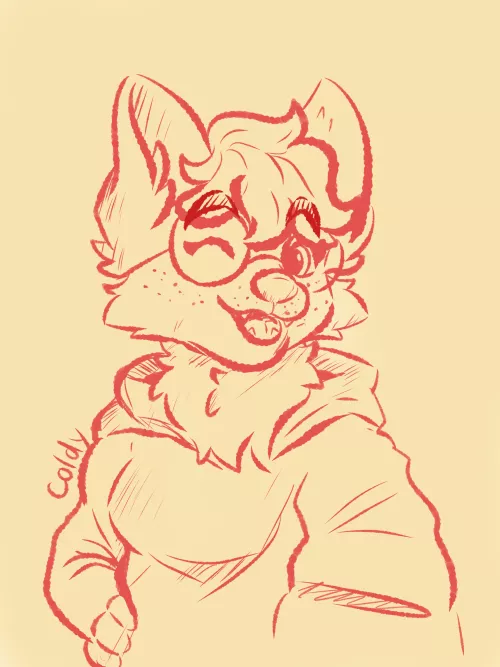 Feeling good and sketchy today, have a dog girl sketch :3 (art by me, @HeyitsColdy)