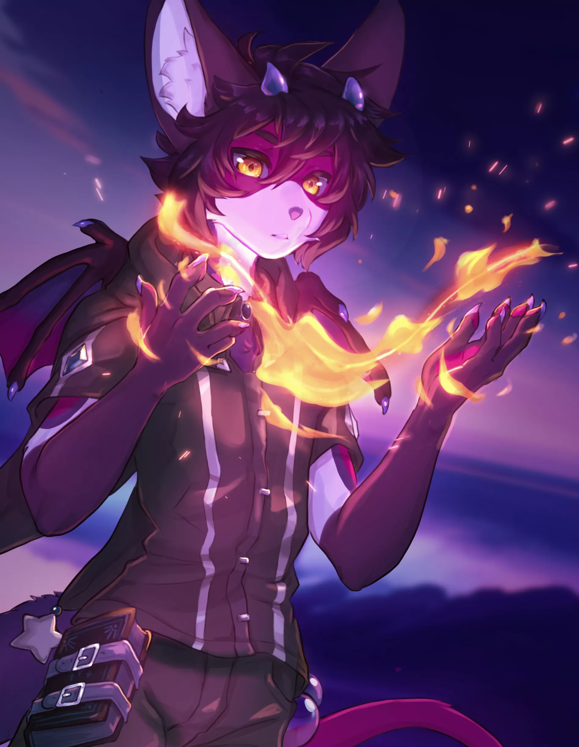 fire magic training (art by me, @september_foxx)