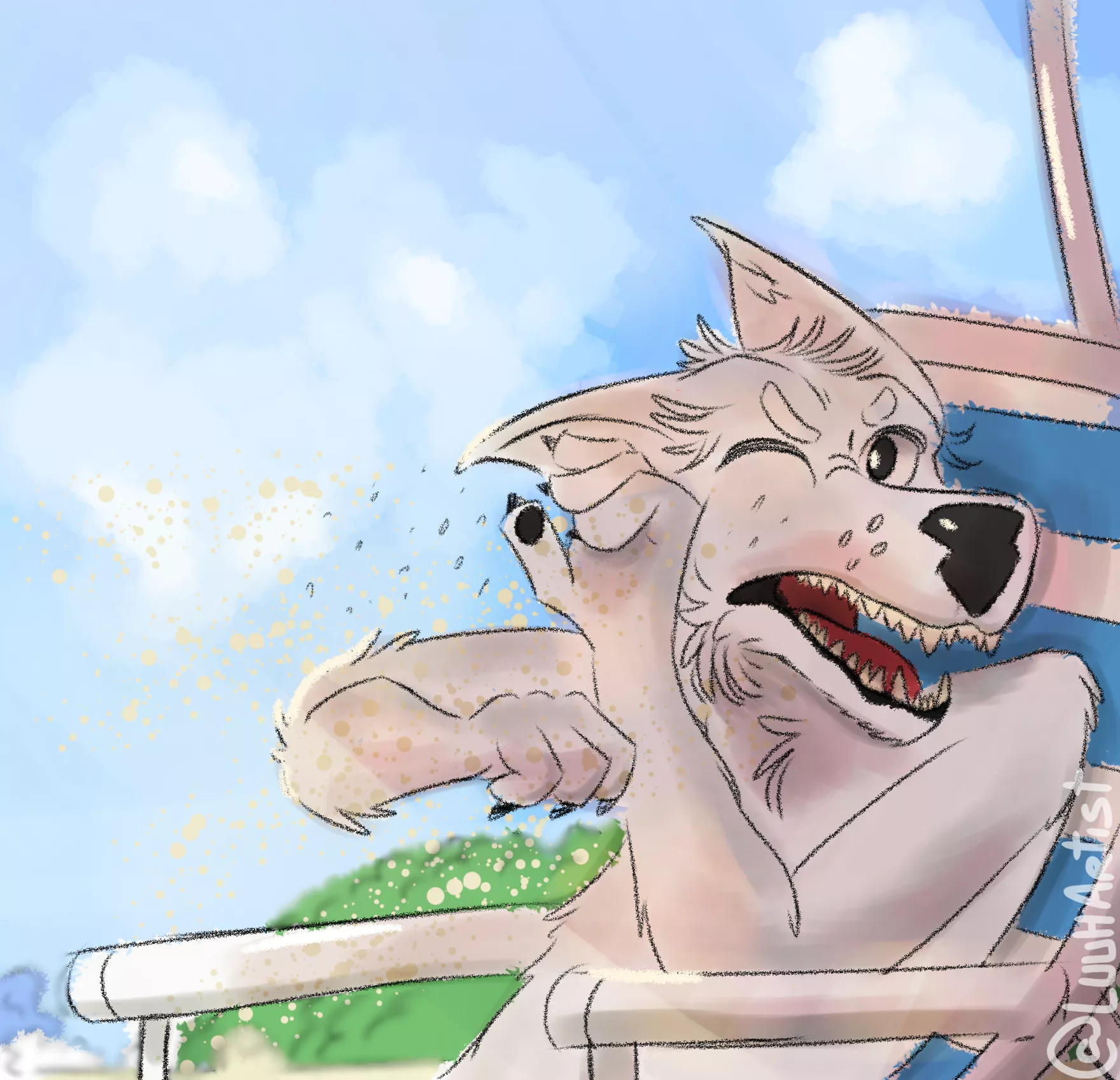 I love going to the beach, I like to look for sea shells when I go. what do you like to do when you go to the beach? (art by me)