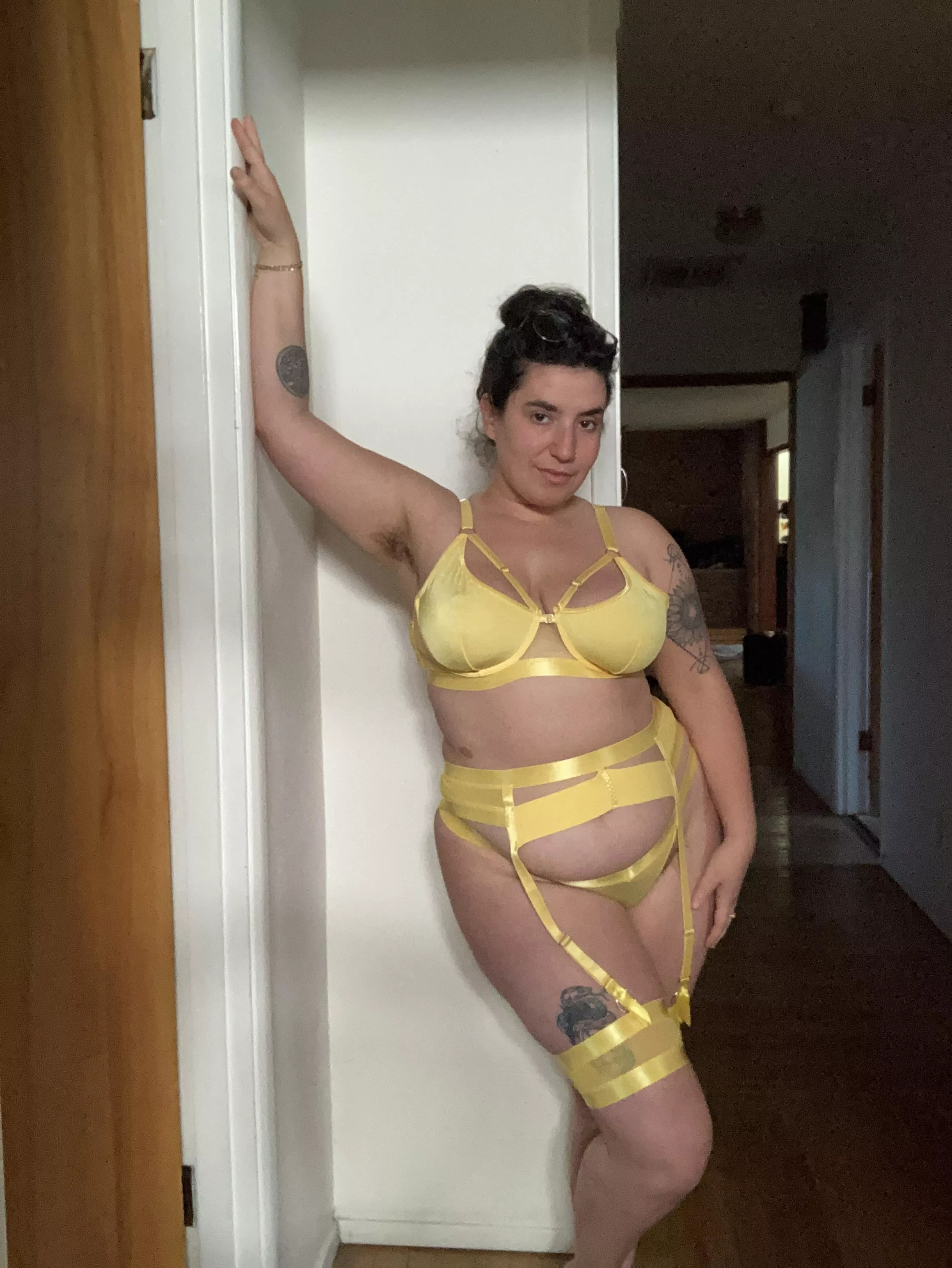 I love how my belly looks in this lingerie!