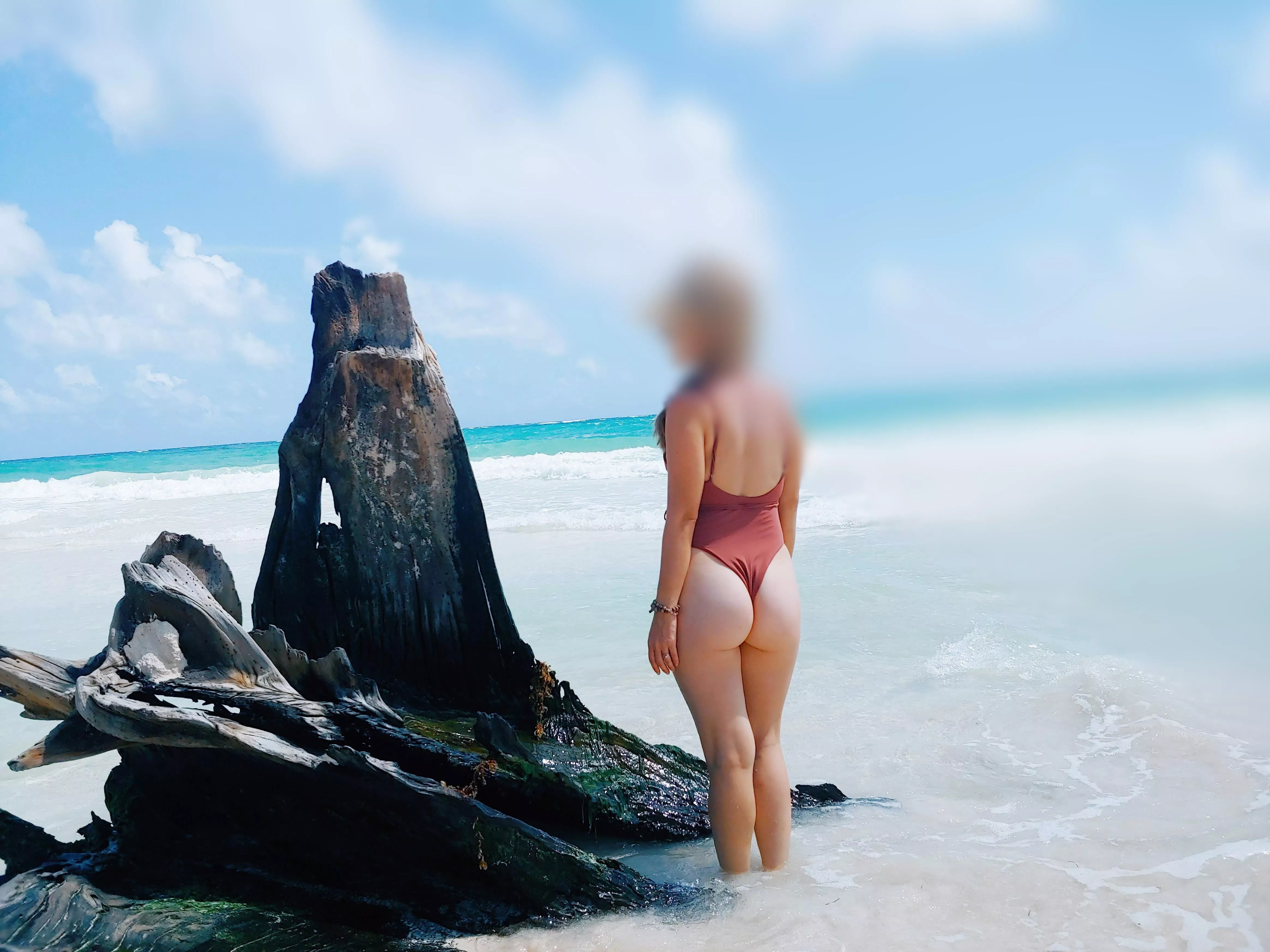 Love teasing at the beach! Miss the warm weather!!