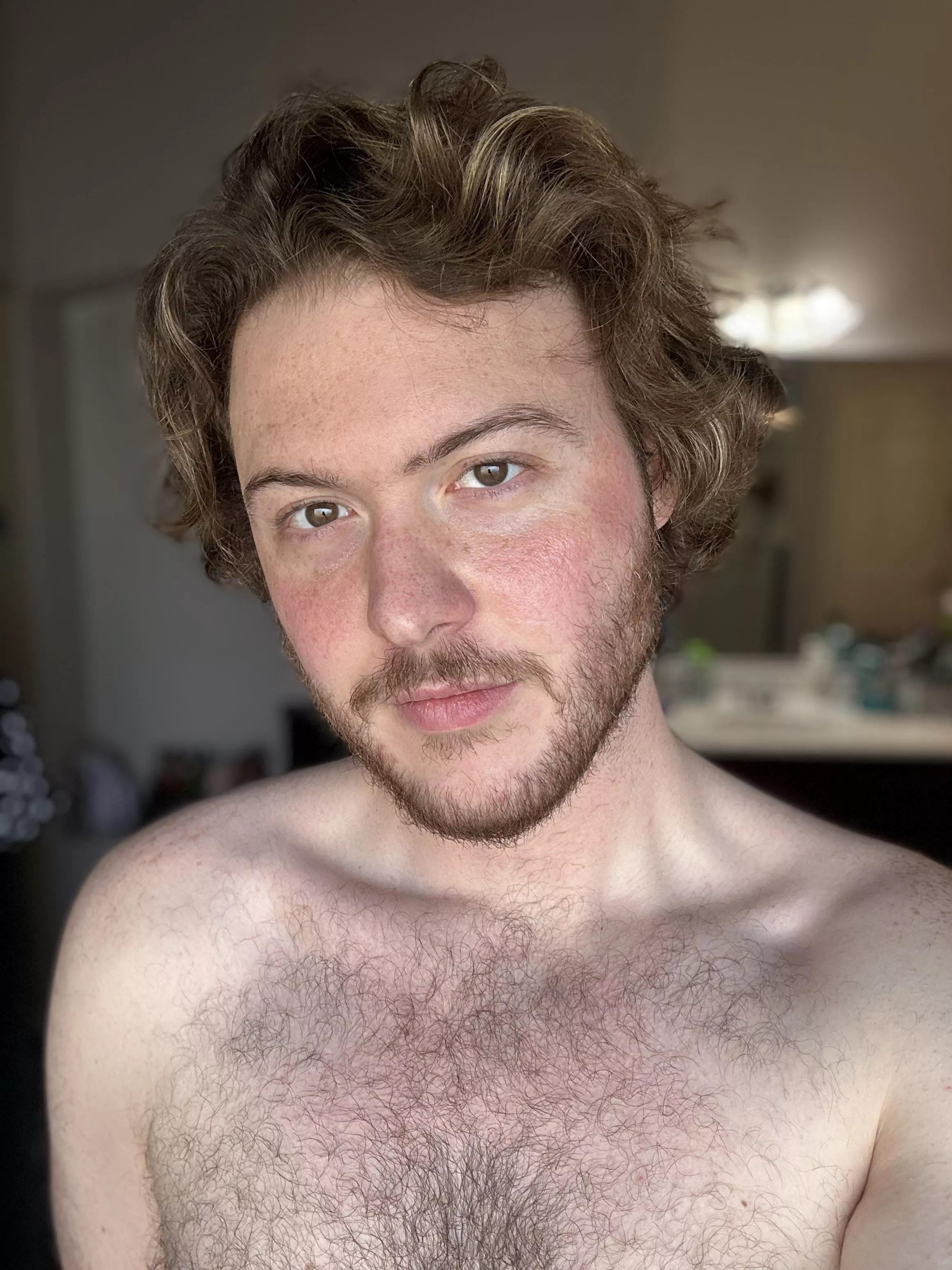 Parents bathroom has the softest light by the tub