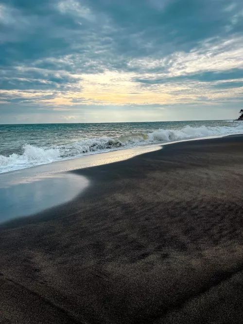 Rain season, beautiful beach in bali