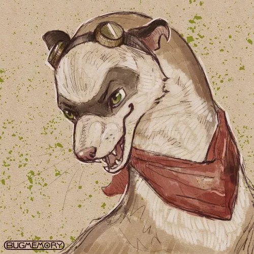 Sketch commission for a ferret character!