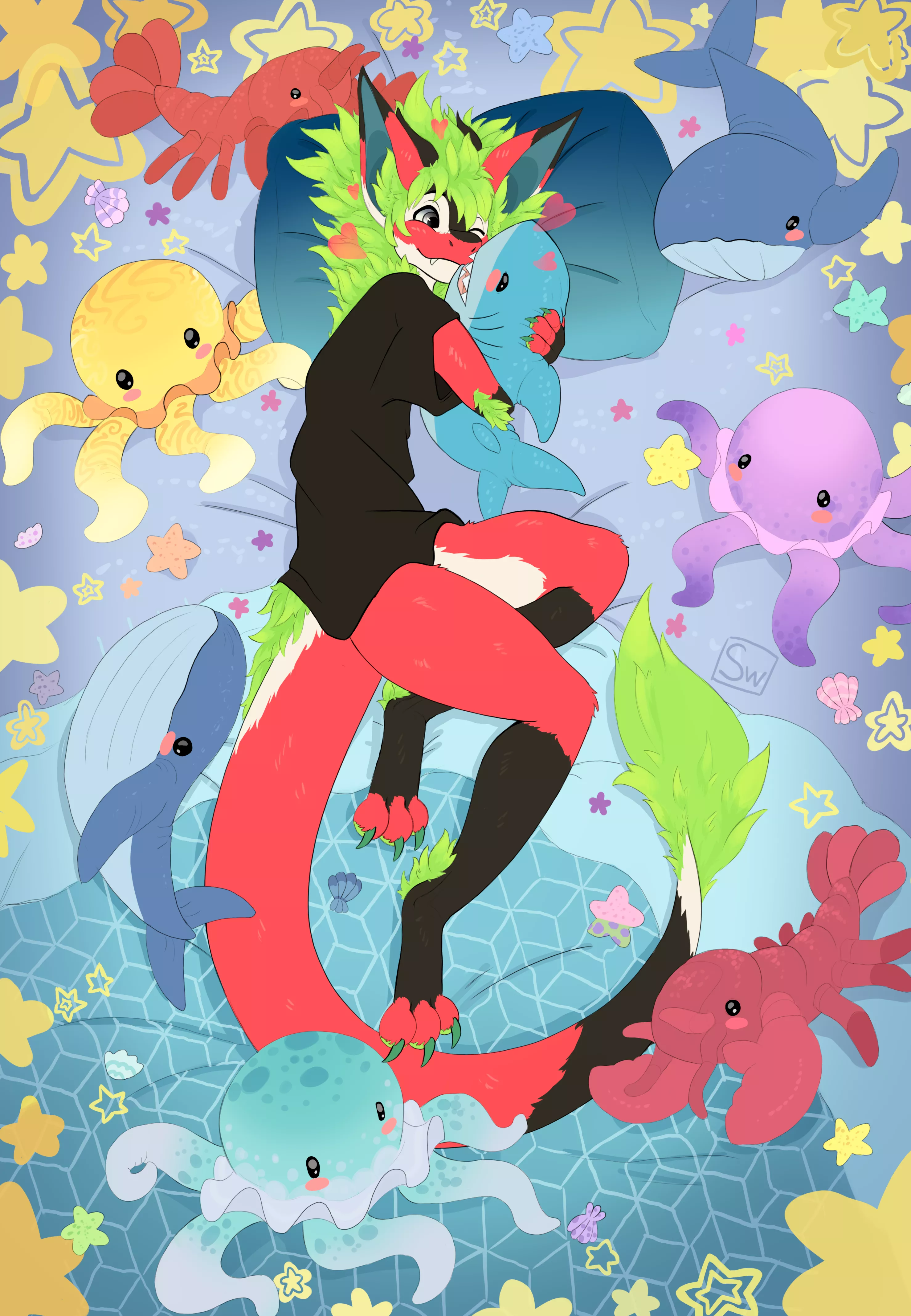 Toy party🤙 for @JaJarizard0412 from Twitter (Art by me)