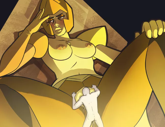 Yellow Diamond trying to see what all the fuss is about humans (Inker_comics)