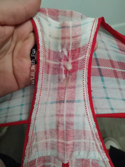 Already soaked on day one... White gussets are such a treat