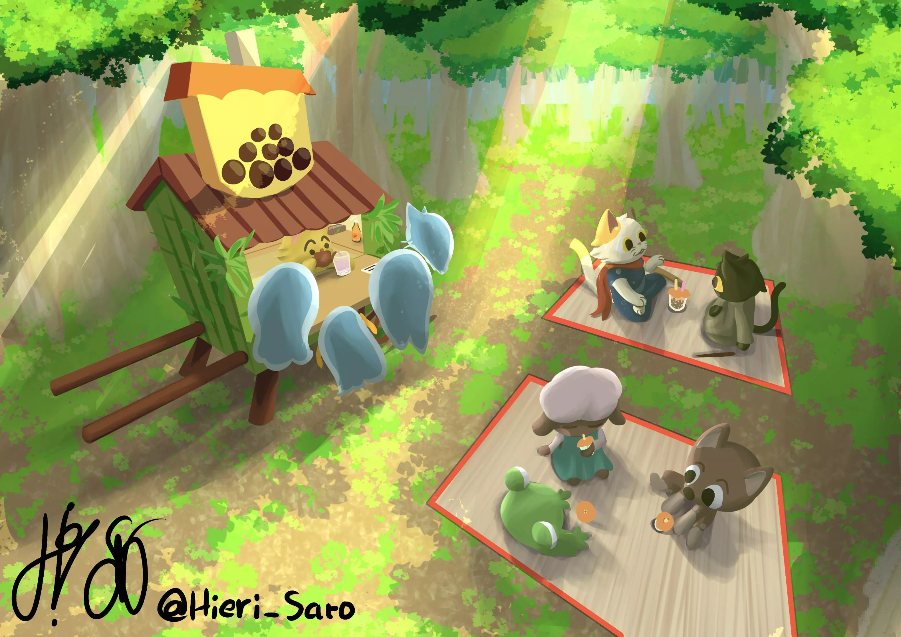 Bubble tea shop. Taken inspiration from the 29th/Jan Google Doodle. [made by me]