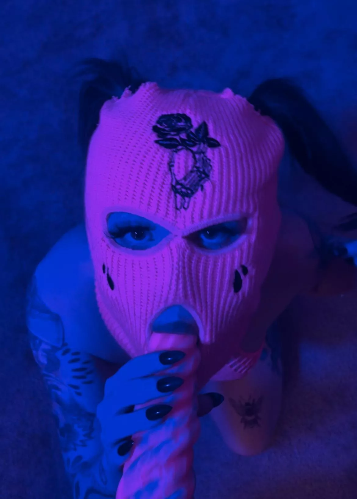 Cute and masked with a dick in my mouth