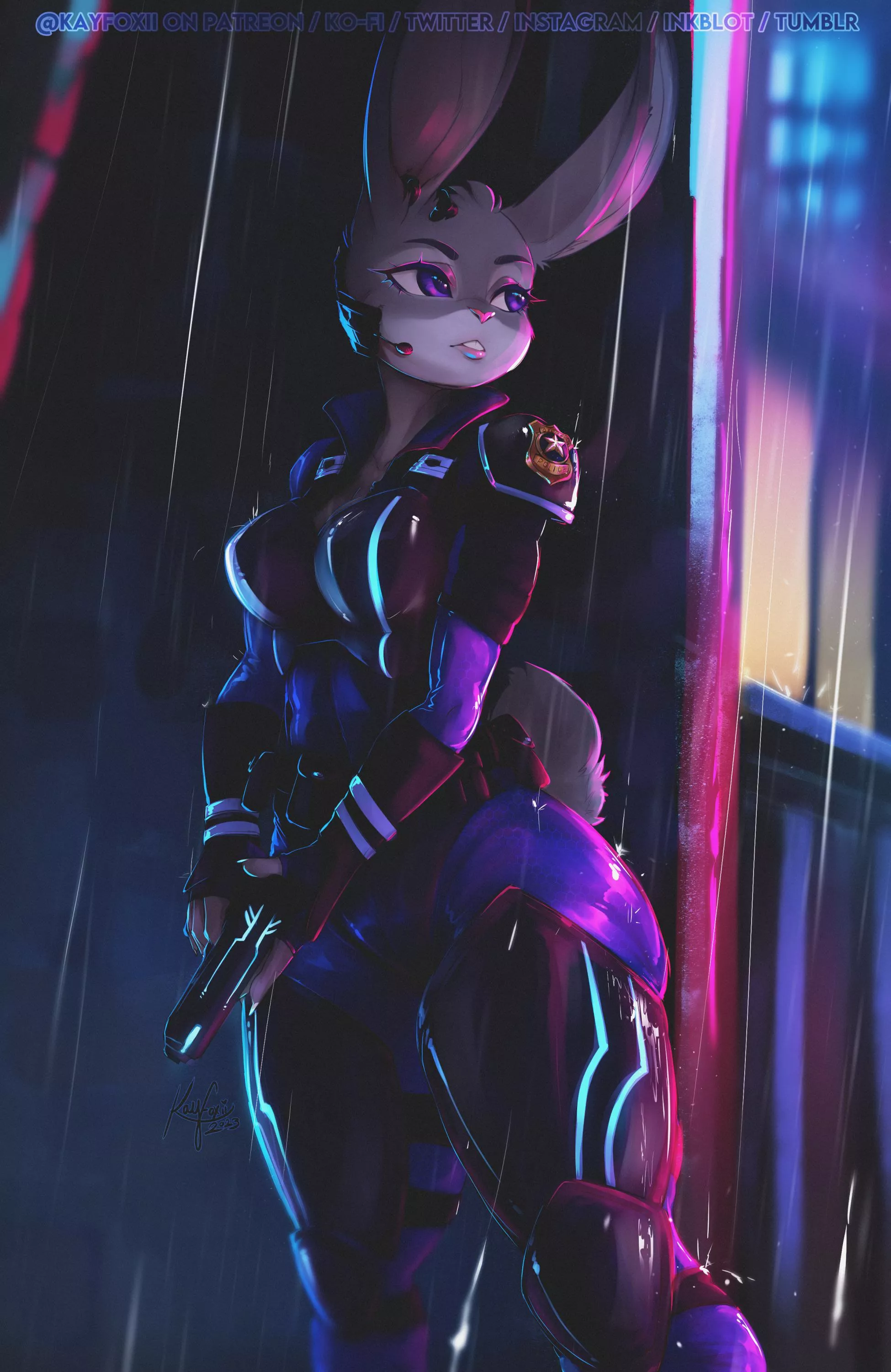 Cyber city Judy Hopps! Happy Year of the Rabbit <3 (kayfoxii)