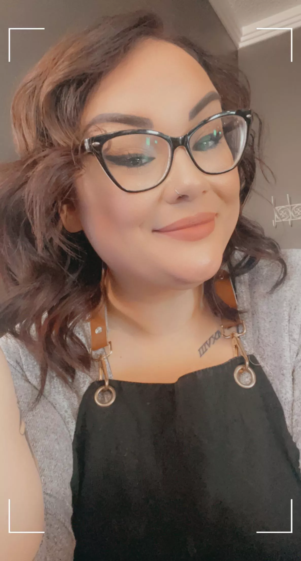 I look innocent but I really want my glasses covered in cum