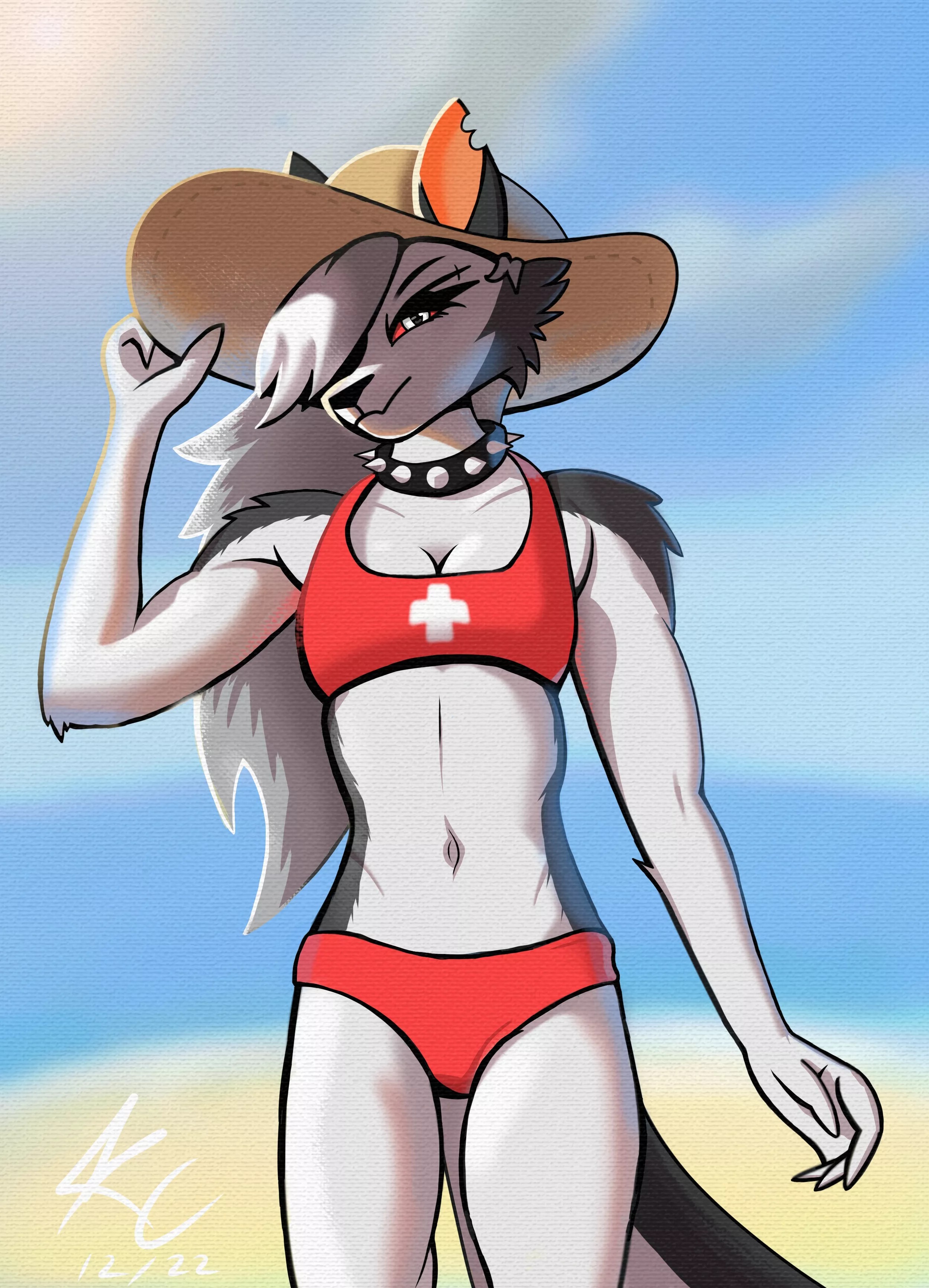 Loona as a lifeguard! Im looking for small artists to be mutuals with me on Twitter. Follow me! @KillerCroix